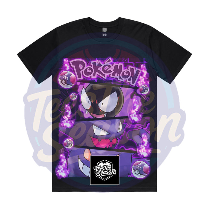 Gastly, Haunter, and Gengar - Cartoon Tee