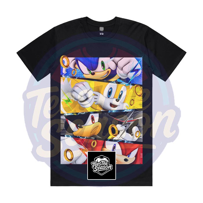 Sonic, Tails, Shadow, and Knuckles  - Cartoon Tee