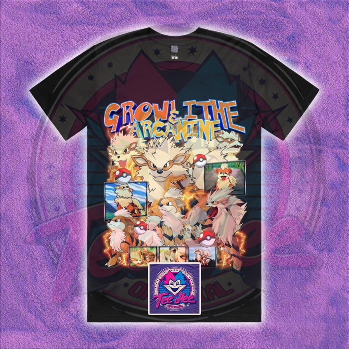 Growlithe & Arcanine Pokemon - Cartoon Gamer Tee